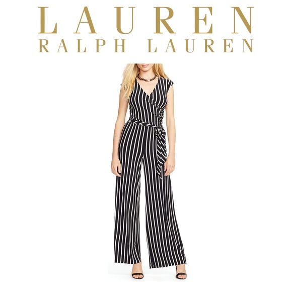 Ralph Lauren Striped Jumpsuit Navy Blue 